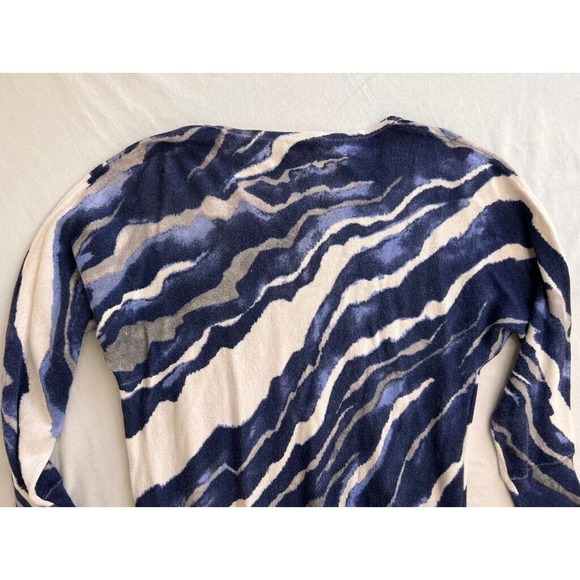 Chicos Womens Tunic Sweater Blue Stripe Long Sleeve Scoop Neck Pullover S - Picture 9 of 9